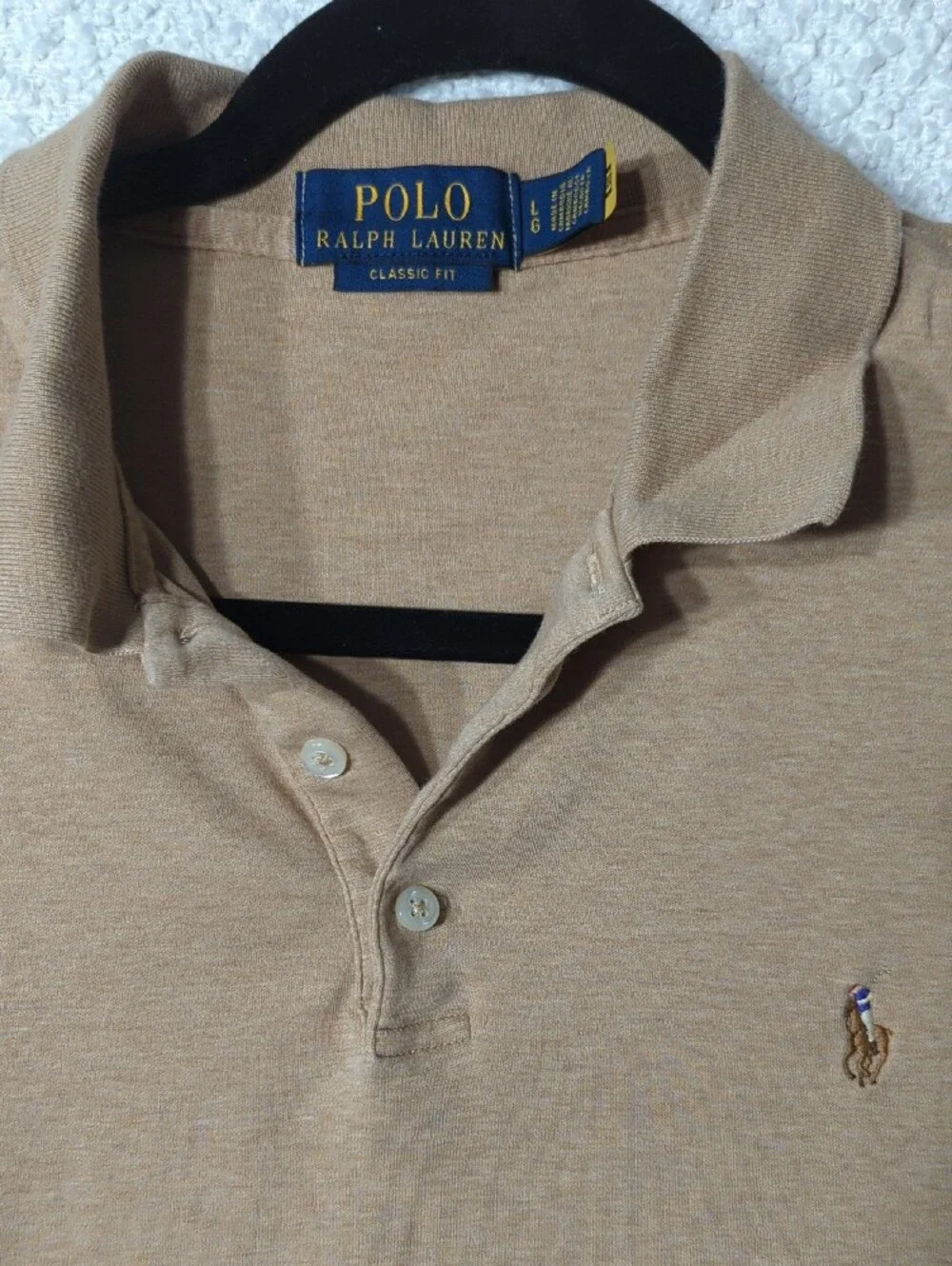 Polo by Ralph Lauren Men's Tan Short Sleeve Polo Shirt